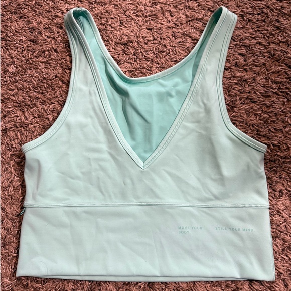 Lululemon Power Pivot Everlux Tank Top Size 6 Logo Motif Wild Mint - Picture 2 of 3